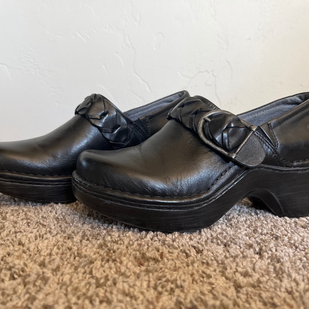 Ariat Womens Black Amy Braided Buckle Black Leather Clogs Mules 10010225 Sz 7